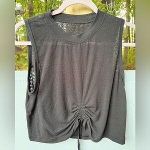 lululemon athletica Charcoal Ruched Muscle Tee